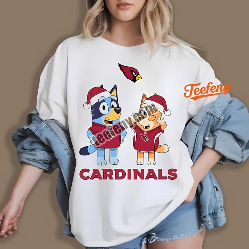 Arizona Cardinals Bluey Bingo Retro Christmas Shirt