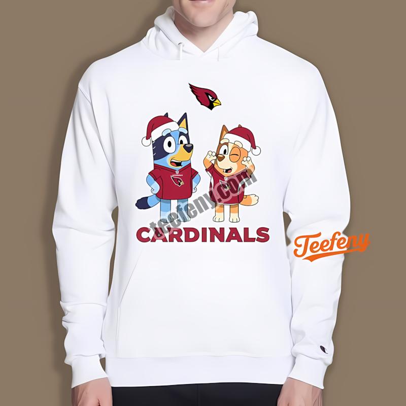 Arizona Cardinals Bluey Bingo Retro Christmas Hoodie Arizona Cardinals Bluey Bingo Retro Christmas Hoodie