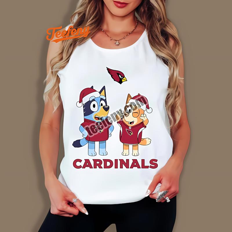 Arizona Cardinals Bluey Bingo Retro Christmas Tanktop Arizona Cardinals Bluey Bingo Retro Christmas Tanktop