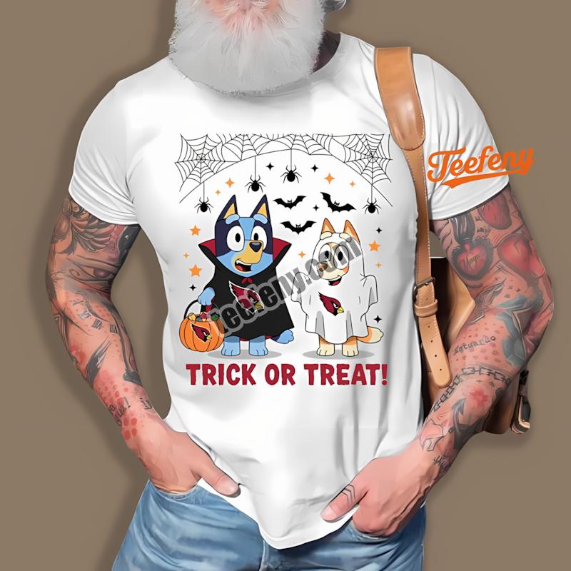 Arizona Cardinals Bluey Bingo Trick Or Treat Halloween Shirt