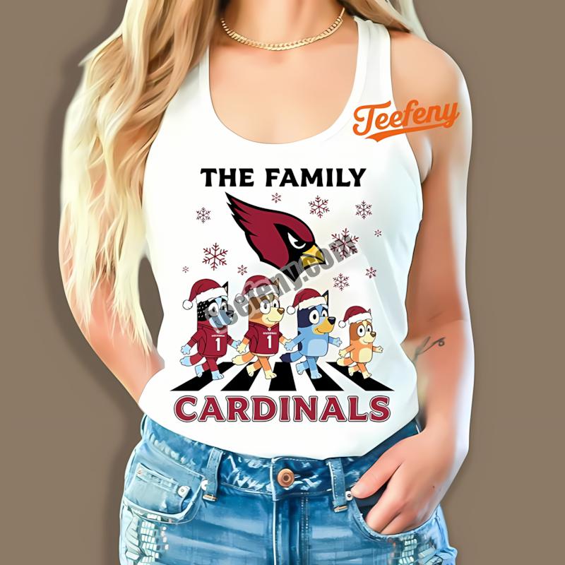 Arizona Cardinals Bluey Family Christmas Snowflake Mens Tanktop Arizona Cardinals Bluey Family Christmas Snowflake Mens Tanktop