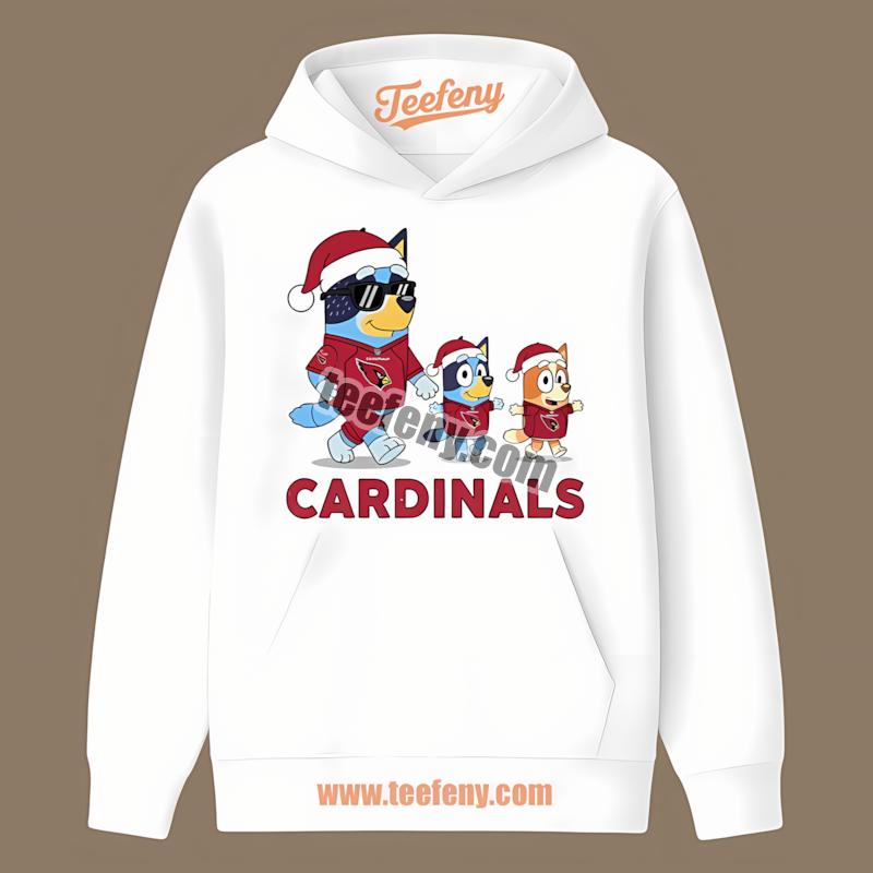 Arizona Cardinals Bluey Family Santa Hat Christmas Parade Hoodie Arizona Cardinals Bluey Family Santa Hat Christmas Parade Hoodie