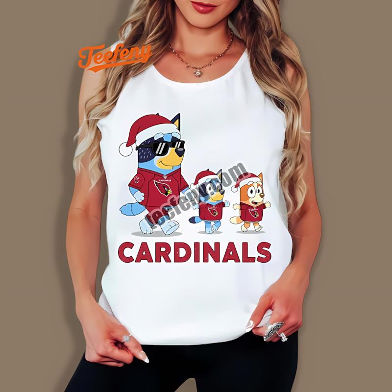 Arizona Cardinals Bluey Family Santa Hat Christmas Parade Tanktop Arizona Cardinals Bluey Family Santa Hat Christmas Parade Tanktop