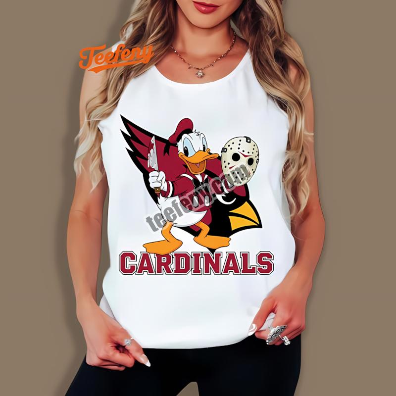 Arizona Cardinals Donald Duck Jason Mask Halloween Tanktop Arizona Cardinals Donald Duck Jason Mask Halloween Tanktop
