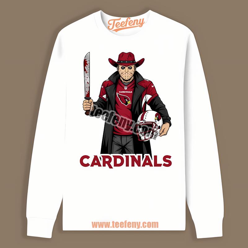 Arizona Cardinals Jason Voorhees Halloween Statement Long Sleeve Arizona Cardinals Jason Voorhees Halloween Statement Long Sleeve
