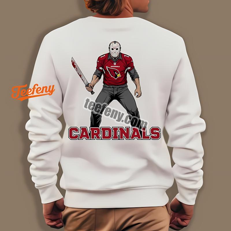 Arizona Cardinals Jason Voorhees Machete Horror Football Long Sleeve Arizona Cardinals Jason Voorhees Machete Horror Football Long Sleeve