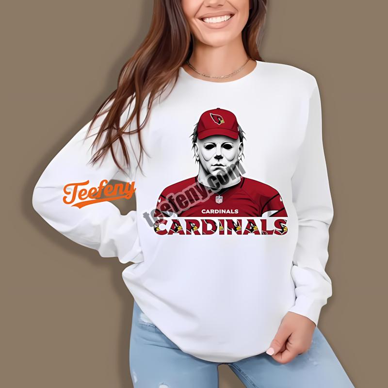 Arizona Cardinals Michael Myers Spooky Trendy Long Sleeve Arizona Cardinals Michael Myers Spooky Trendy Long Sleeve