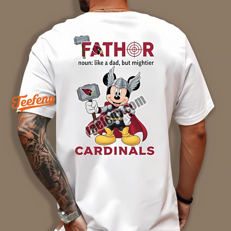 Arizona Cardinals Mickey Mouse Fathor Printed Shirt