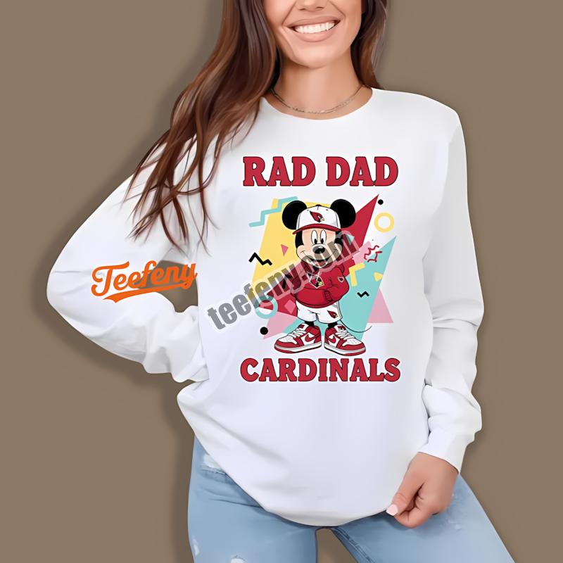 Arizona Cardinals Mickey Mouse Rad Dad Long Sleeve Design Arizona Cardinals Mickey Mouse Rad Dad Long Sleeve Design