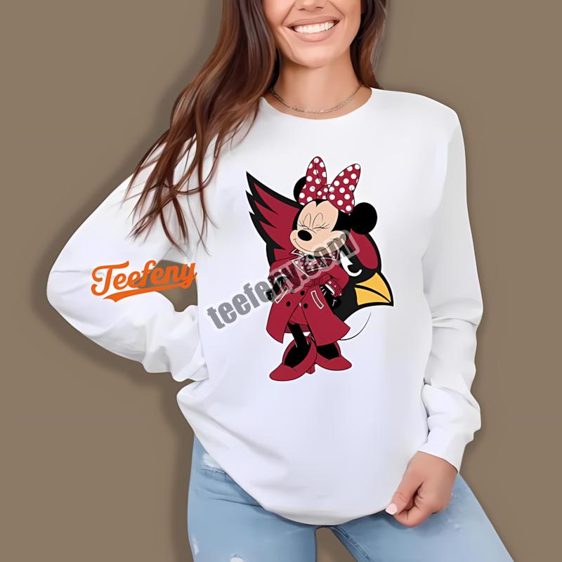 Arizona Cardinals Minnie Mouse Logo Fashion Long Sleeve Arizona Cardinals Minnie Mouse Logo Fashion Long Sleeve