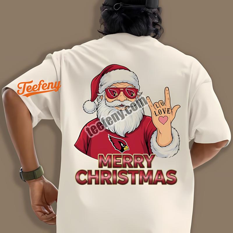 Arizona Cardinals Rock Santa Merry Christmas Custom Shirt