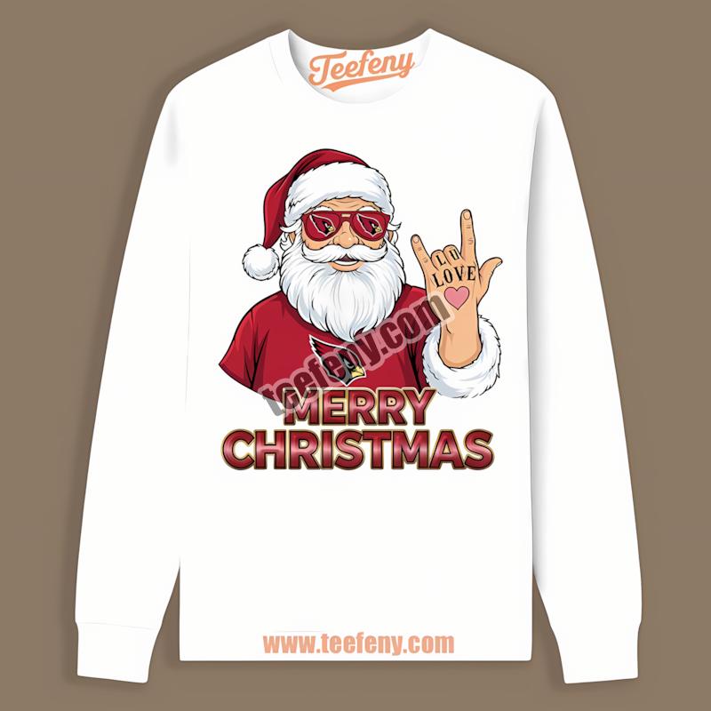 Arizona Cardinals Rock Santa Merry Christmas Custom Long Sleeve Arizona Cardinals Rock Santa Merry Christmas Custom Long Sleeve