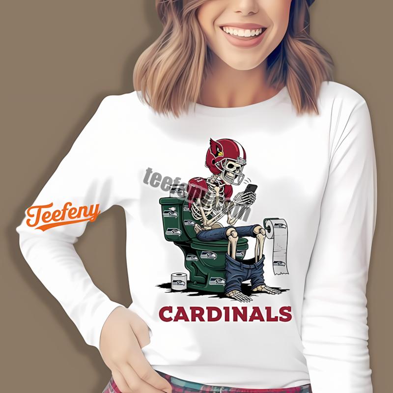 Arizona Cardinals Skeleton Toilet Seahawks Rivalry Long Sleeve Arizona Cardinals Skeleton Toilet Seahawks Rivalry Long Sleeve