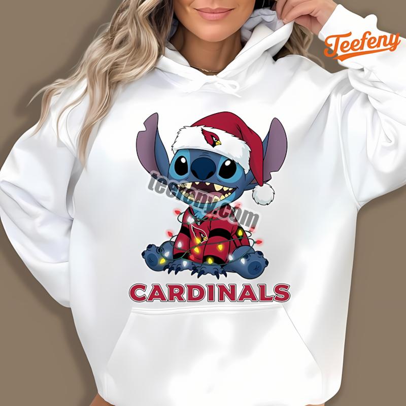 Arizona Cardinals Stitch Christmas Lights Holiday Hoodie Arizona Cardinals Stitch Christmas Lights Holiday Hoodie