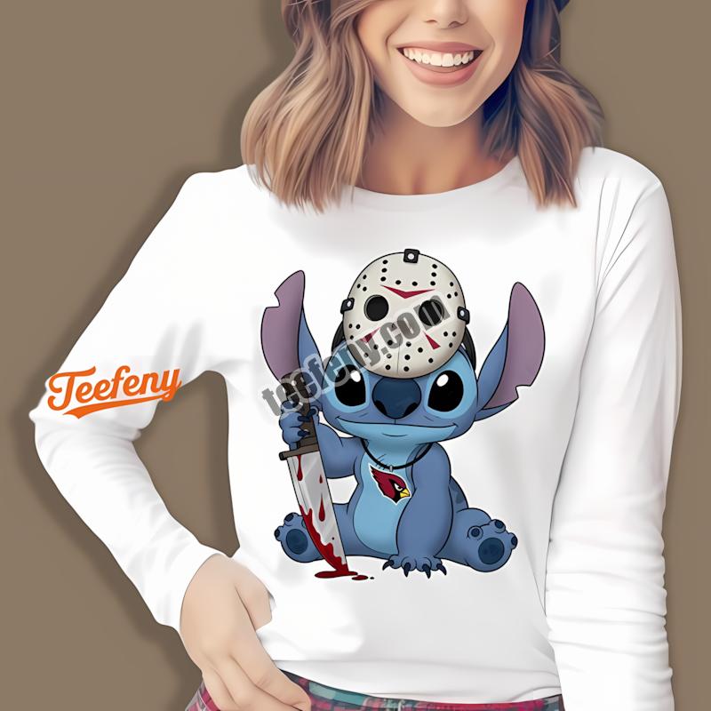 Arizona Cardinals Stitch Jason Halloween Cotton Long Sleeve Arizona Cardinals Stitch Jason Halloween Cotton Long Sleeve