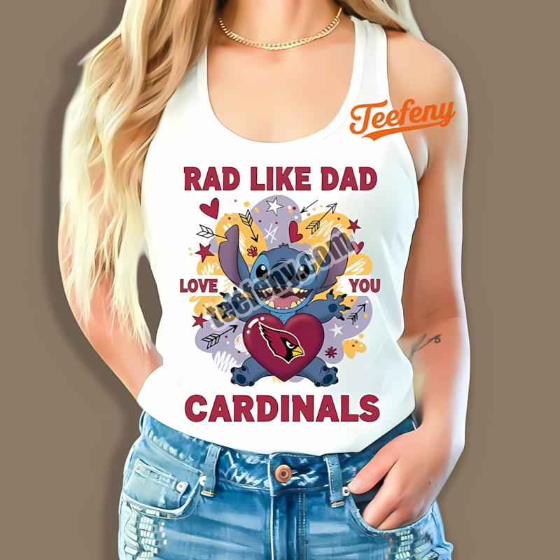 Arizona Cardinals Stitch Rad Like Dad Retro Tanktop Arizona Cardinals Stitch Rad Like Dad Retro Tanktop