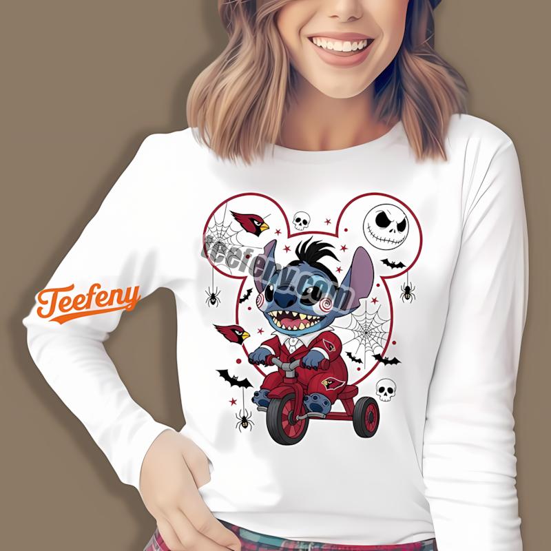 Arizona Cardinals Stitch Saw Halloween Classic Long Sleeve Arizona Cardinals Stitch Saw Halloween Classic Long Sleeve