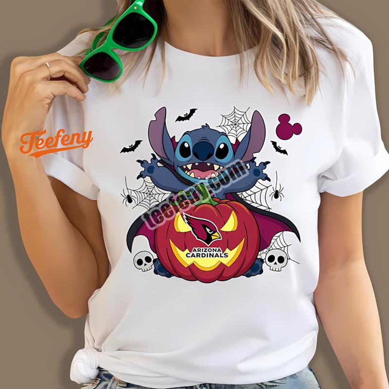 Arizona Cardinals Stitch Witch Halloween Unisex Shirt