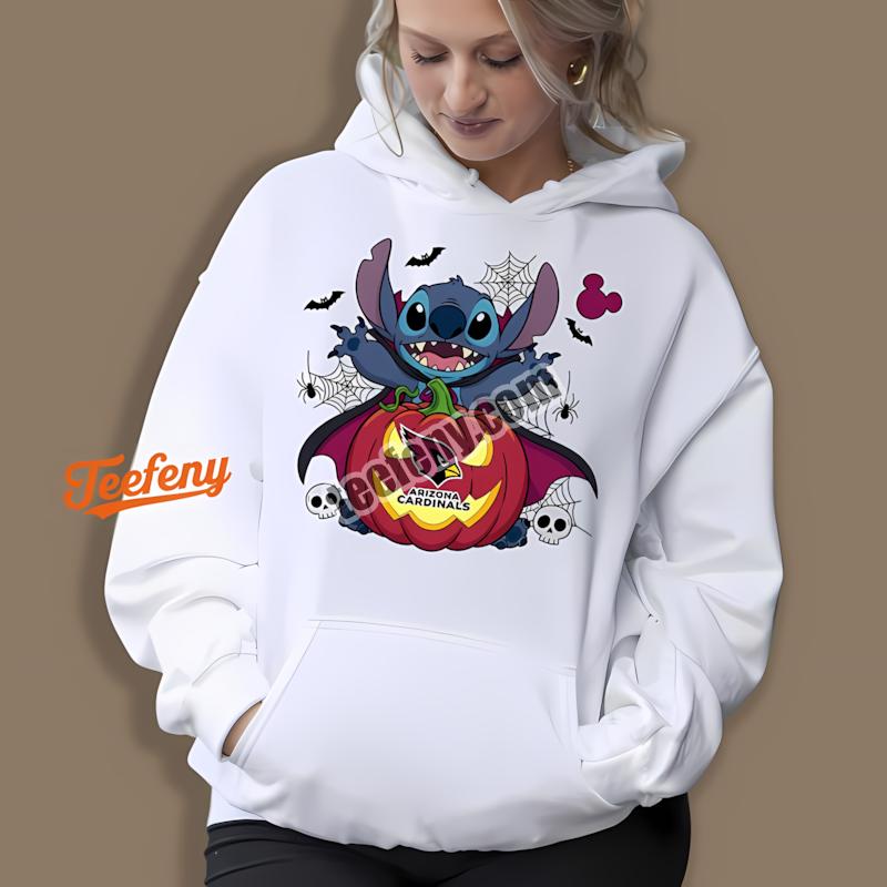 Arizona Cardinals Stitch Witch Halloween Unisex Hoodie Arizona Cardinals Stitch Witch Halloween Unisex Hoodie