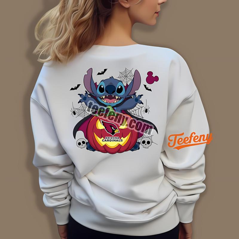 Arizona Cardinals Stitch Witch Halloween Unisex Long Sleeve Arizona Cardinals Stitch Witch Halloween Unisex Long Sleeve