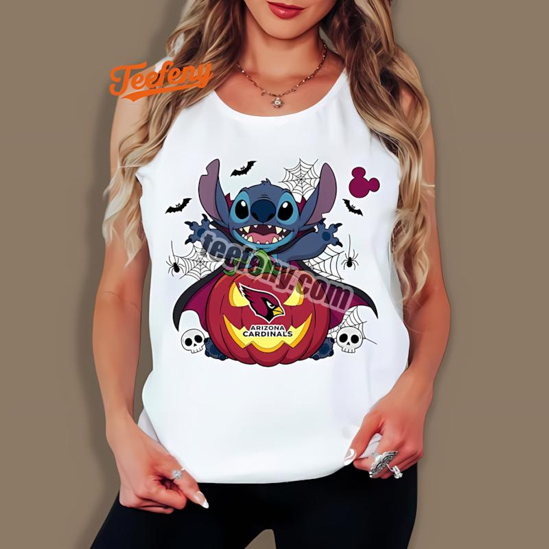 Arizona Cardinals Stitch Witch Halloween Unisex Tanktop Arizona Cardinals Stitch Witch Halloween Unisex Tanktop