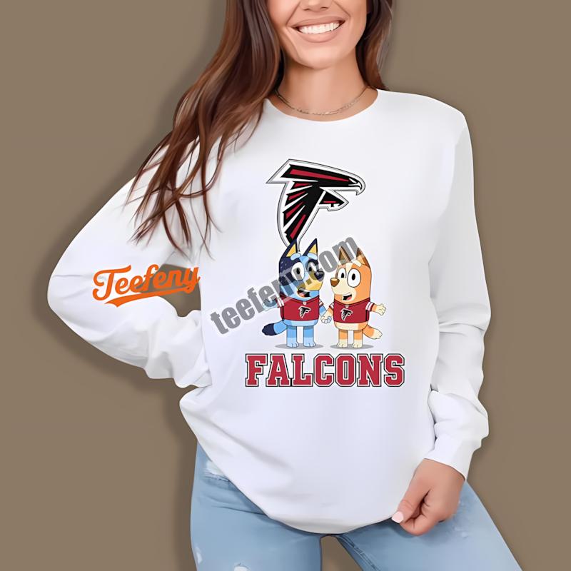 Atlanta Falcons Bingo Bluey Skeleton Pumpkin Halloween Long Sleeve Atlanta Falcons Bingo Bluey Skeleton Pumpkin Halloween Long Sleeve