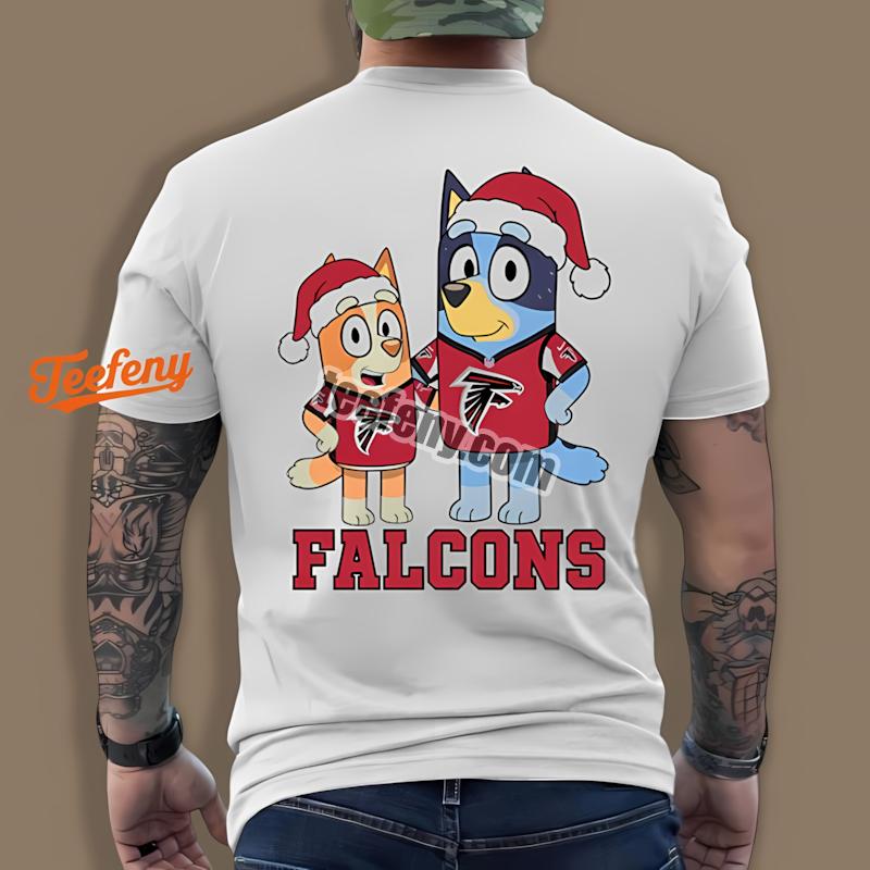 Atlanta Falcons Bluey Bingo Christmas Color Shirt