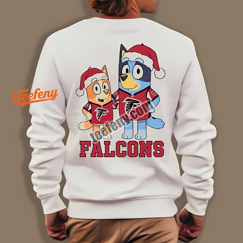 Atlanta Falcons Bluey Bingo Christmas Color Long Sleeve Atlanta Falcons Bluey Bingo Christmas Color Long Sleeve