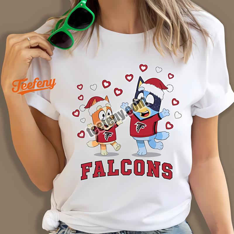 Atlanta Falcons Bluey Bingo Christmas Dancing Vintage Shirt