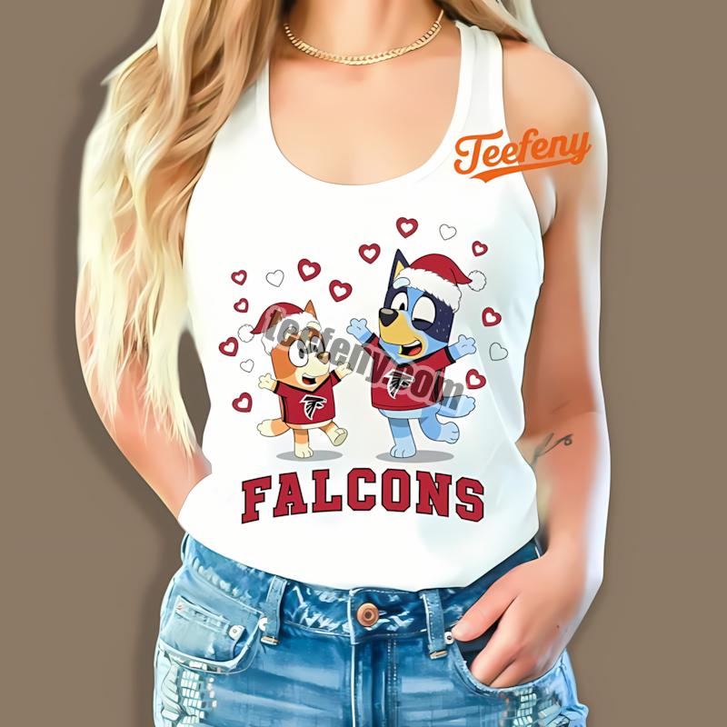 Atlanta Falcons Bluey Bingo Christmas Dancing Vintage Tanktop Atlanta Falcons Bluey Bingo Christmas Dancing Vintage Tanktop