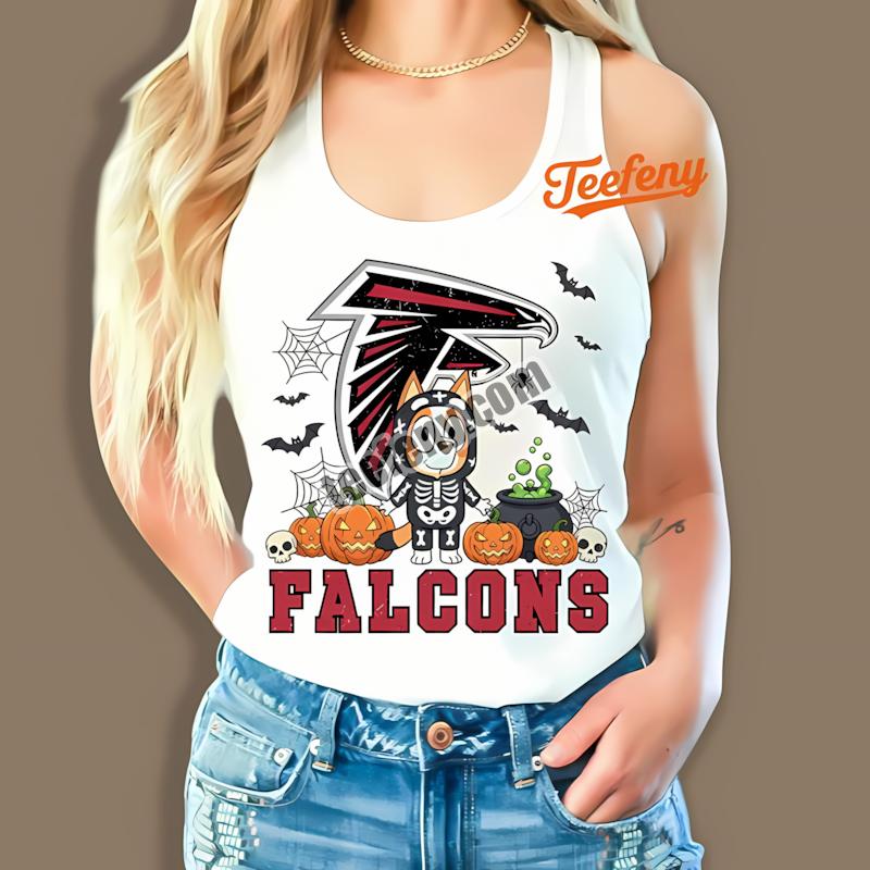 Atlanta Falcons Bluey Bingo Holding Hands Graphic Tanktop Atlanta Falcons Bluey Bingo Holding Hands Graphic Tanktop
