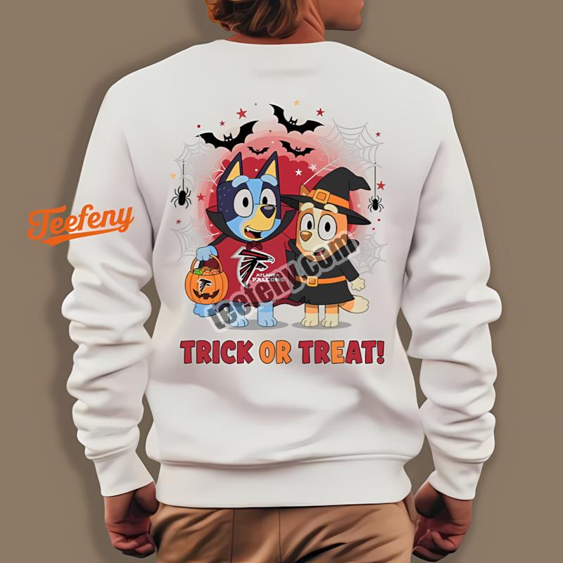 Atlanta Falcons Bluey Bingo Trick Or Treat Halloween Long Sleeve Atlanta Falcons Bluey Bingo Trick Or Treat Halloween Long Sleeve