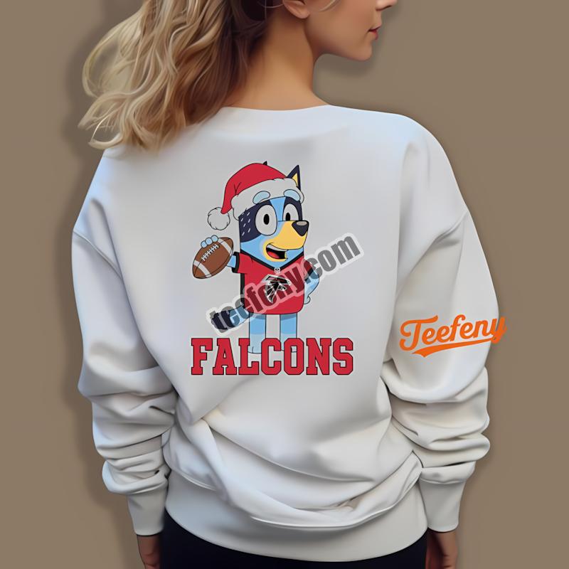 Atlanta Falcons Bluey Christmas Santa Hat Color Long Sleeve Atlanta Falcons Bluey Christmas Santa Hat Color Long Sleeve