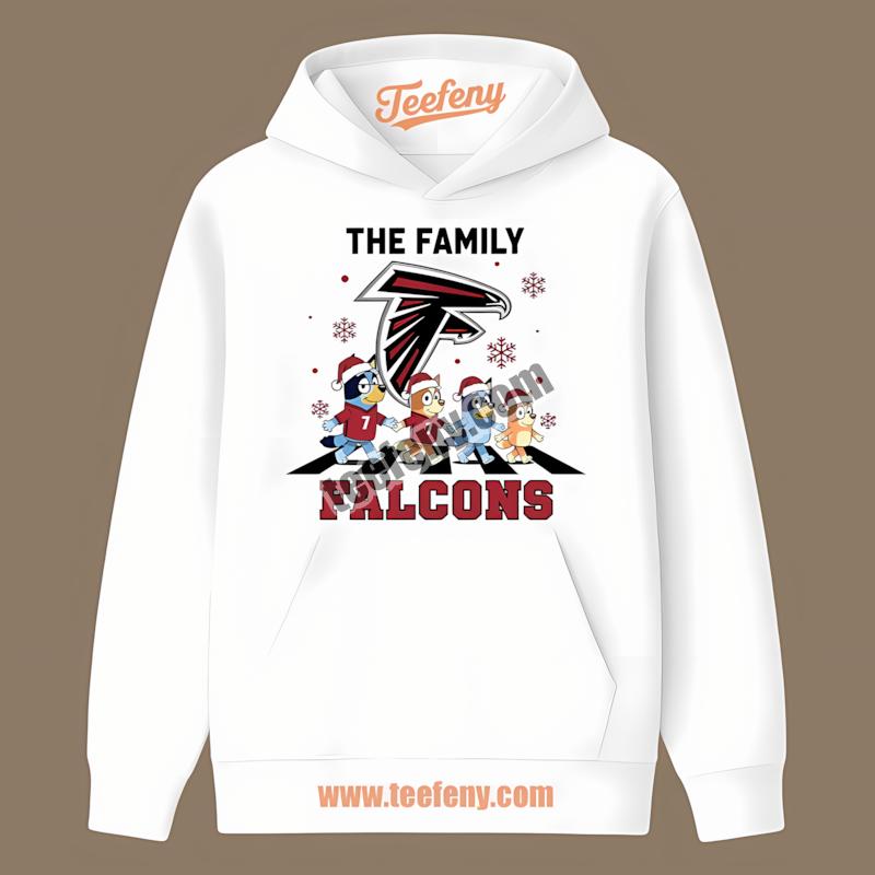 Atlanta Falcons Bluey Family Christmas Snowflake Hoodie Atlanta Falcons Bluey Family Christmas Snowflake Hoodie