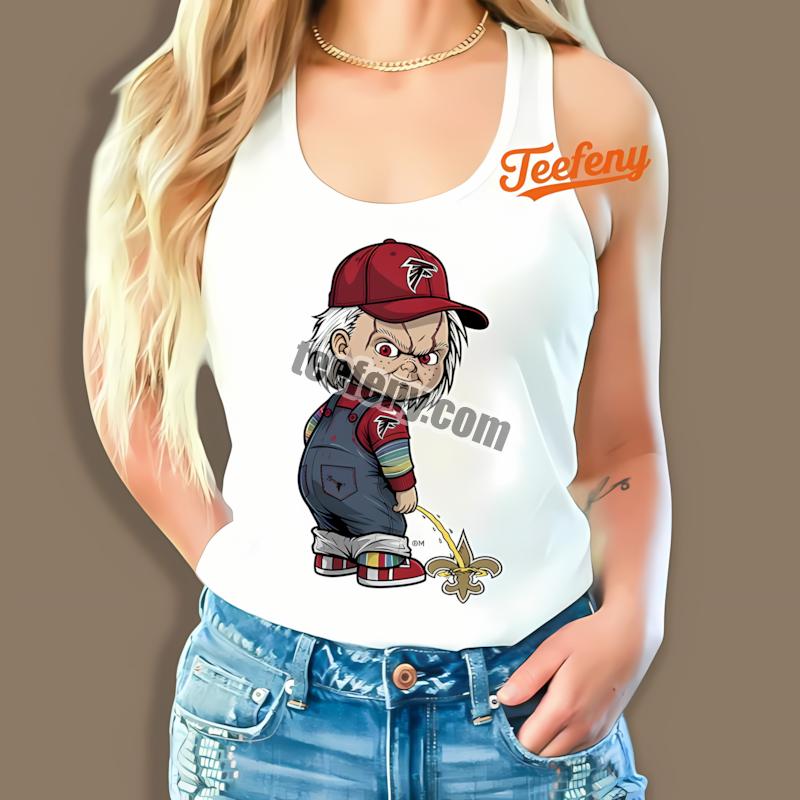 Atlanta Falcons Chucky Peeing On Saints Rivalry Tanktop Atlanta Falcons Chucky Peeing On Saints Rivalry Tanktop