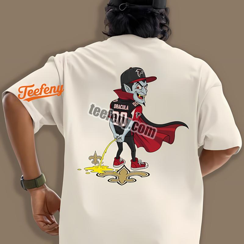 Atlanta Falcons Dracula Peeing On Saints Rivalry Color Shirt