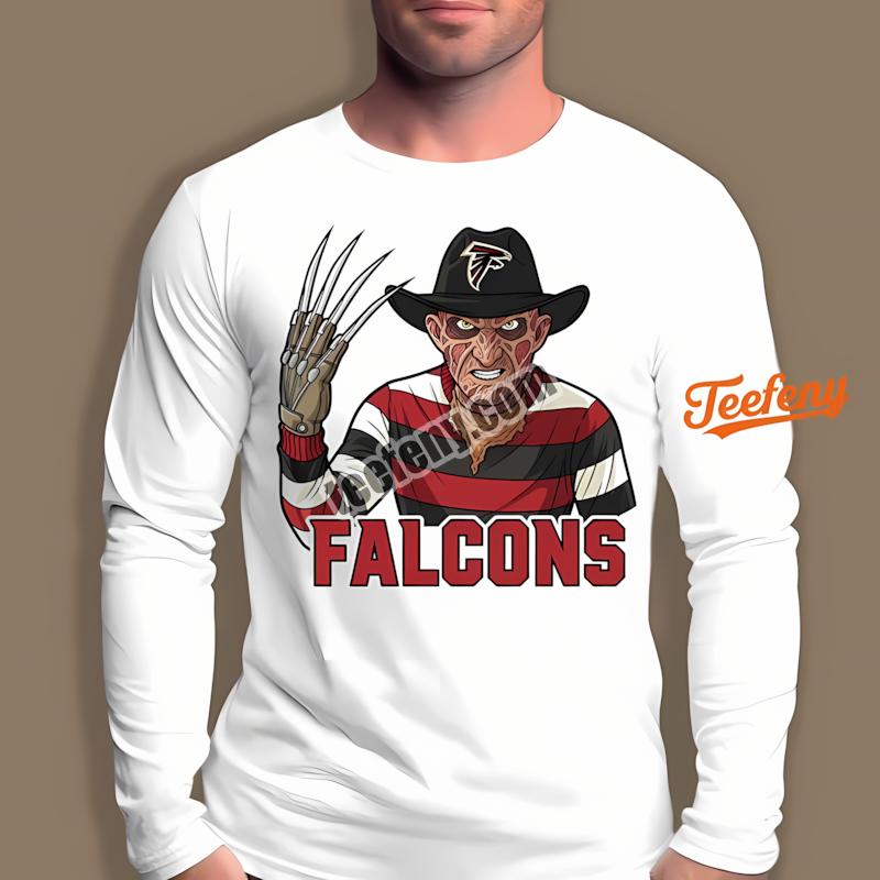 Atlanta Falcons Freddy Krueger Halloween Retro Long Sleeve Atlanta Falcons Freddy Krueger Halloween Retro Long Sleeve