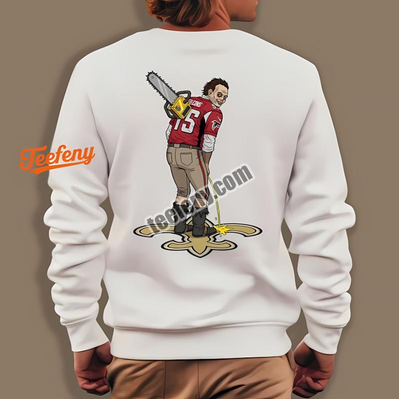 Atlanta Falcons Leatherface Peeing On Saints Rivalry Adults Long Sleeve Atlanta Falcons Leatherface Peeing On Saints Rivalry Adults Long Sleeve
