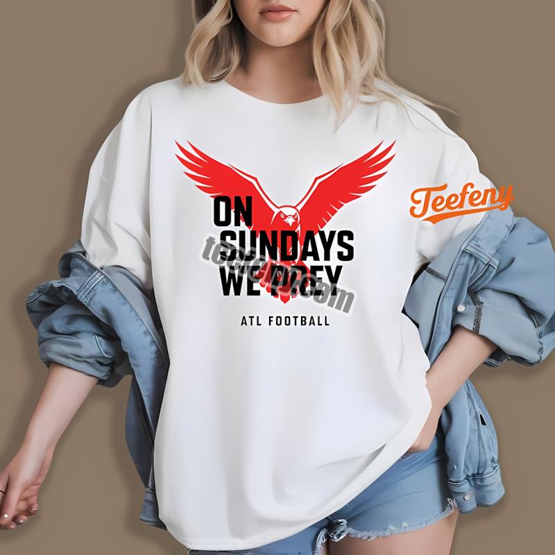 Atlanta Falcons On Sundays We Prey Bold Graphic Tee