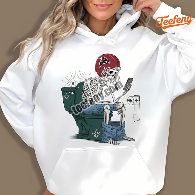 Atlanta Falcons Skeleton On Saints Toilet Funny Rivalry Hoodie Atlanta Falcons Skeleton On Saints Toilet Funny Rivalry Hoodie