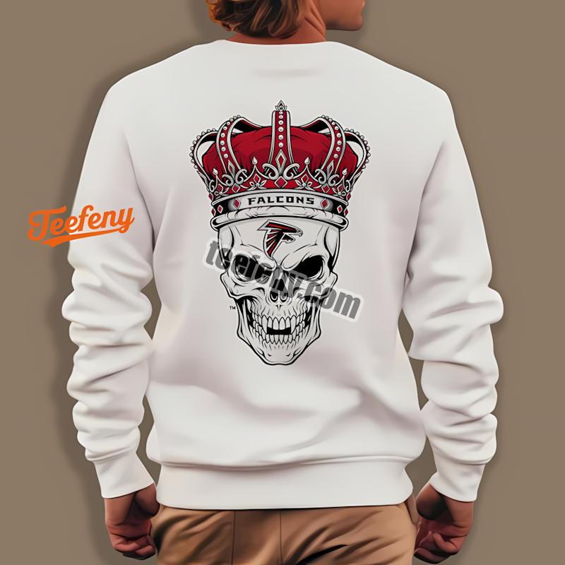Atlanta Falcons Skull Crown Dark Grunge Long Sleeve Atlanta Falcons Skull Crown Dark Grunge Long Sleeve