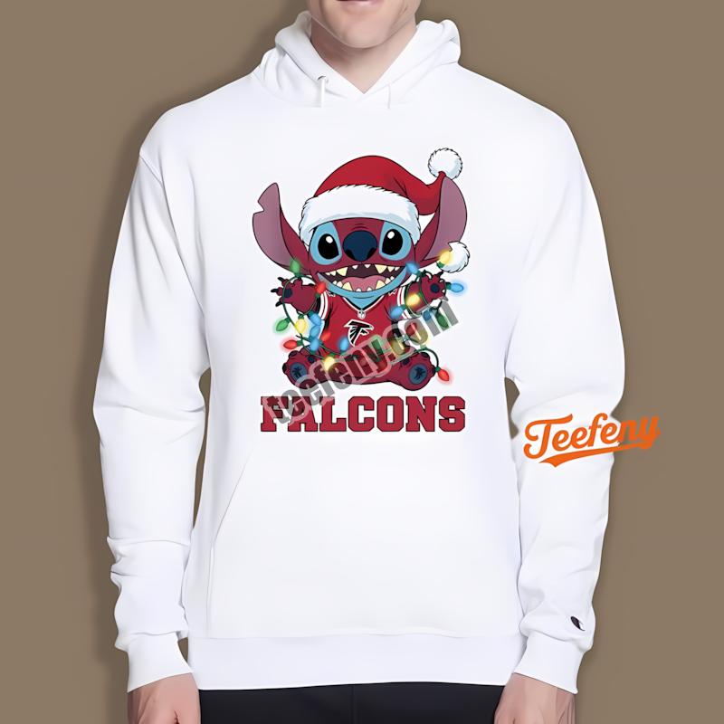 Atlanta Falcons Stitch Christmas Lights Holiday Hoodie Atlanta Falcons Stitch Christmas Lights Holiday Hoodie