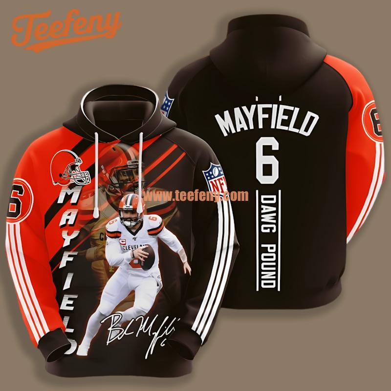Baker Mayfield Cleveland Browns Black Orange 3D Hoodie