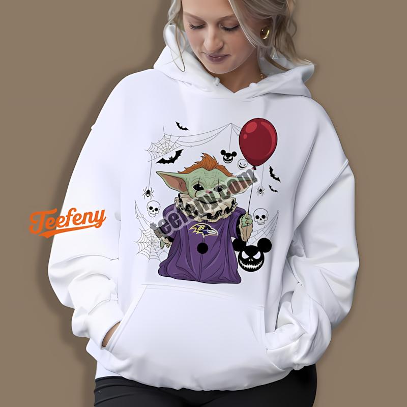 Baltimore Ravens Baby Yoda Pennywise Halloween Trendy Hoodie Baltimore Ravens Baby Yoda Pennywise Halloween Trendy Hoodie