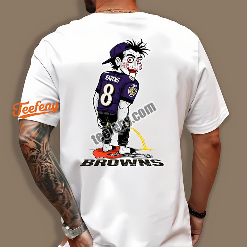Baltimore Ravens Billy Puppet Browns Rivalry Casual Shirt