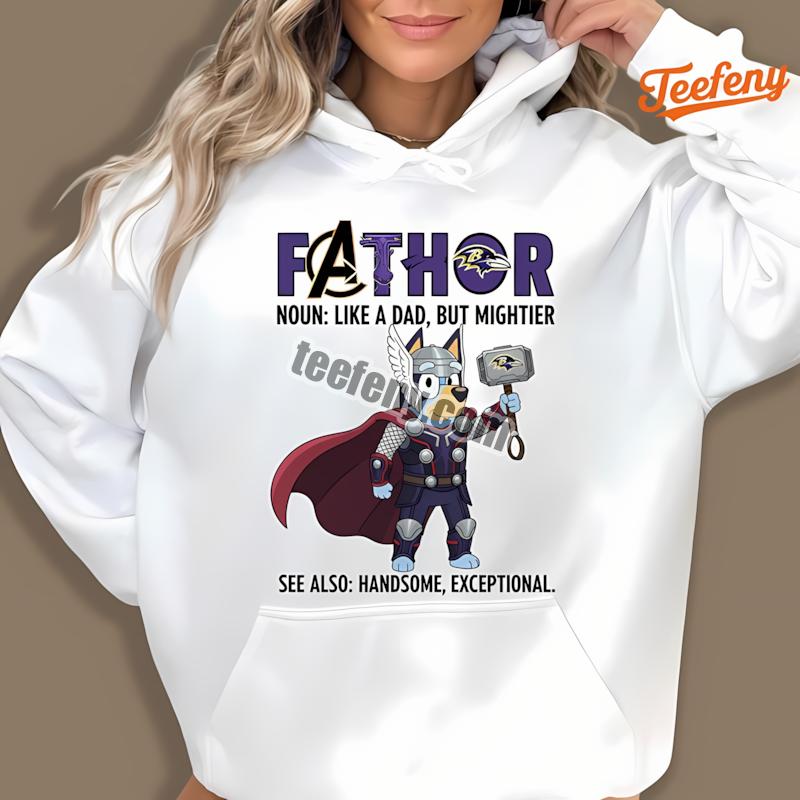 Baltimore Ravens Bluey Fathor Vintage Hoodie Baltimore Ravens Bluey Fathor Vintage Hoodie