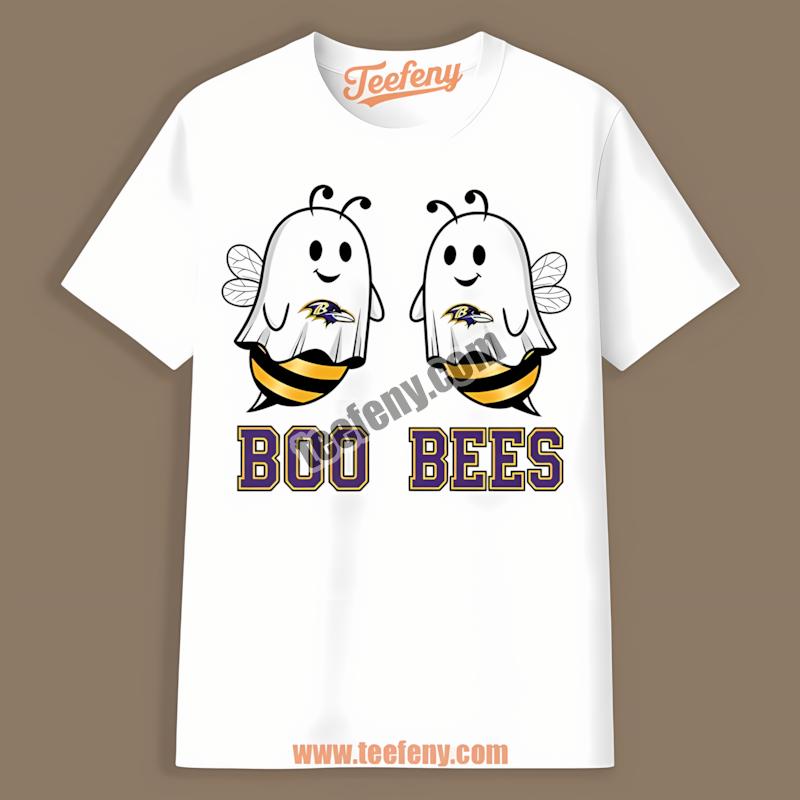Baltimore Ravens Boo Bees Halloween Cotton Shirt