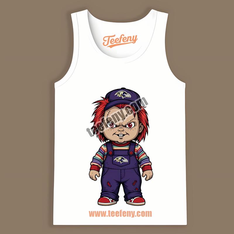 Baltimore Ravens Chucky Killer Halloween Adults Tanktop Baltimore Ravens Chucky Killer Halloween Adults Tanktop
