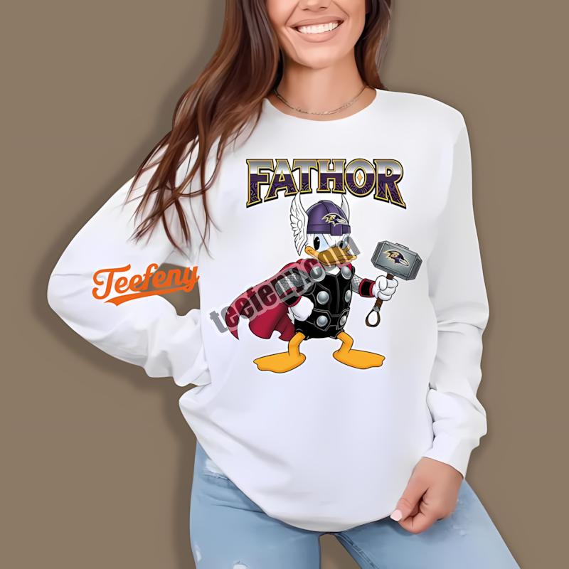 Baltimore Ravens Donald Duck Fathor Best Long Sleeve Baltimore Ravens Donald Duck Fathor Best Long Sleeve