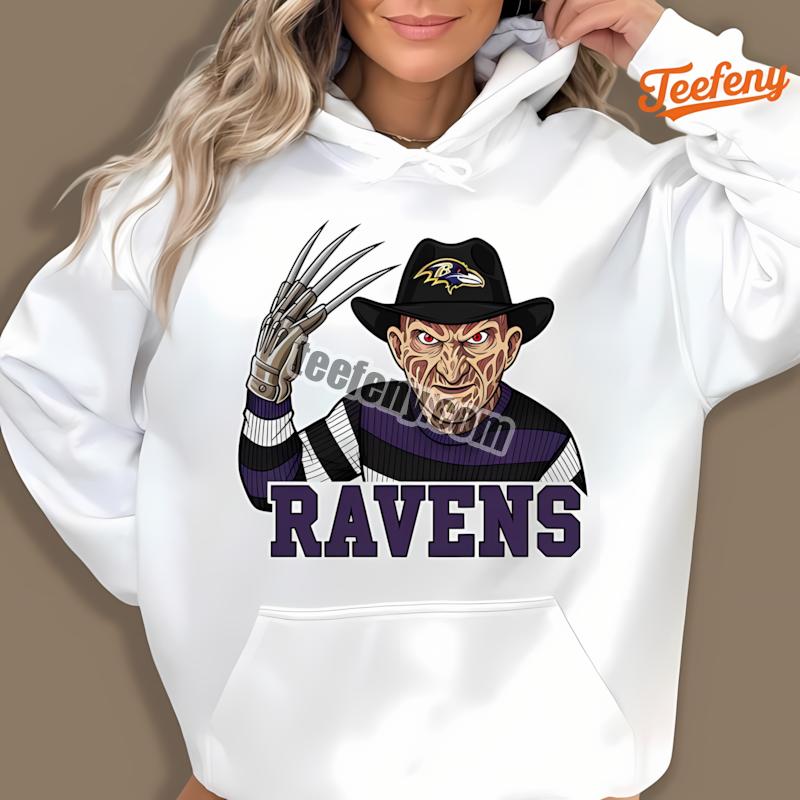 Baltimore Ravens Freddy Krueger Halloween Statement Hoodie Baltimore Ravens Freddy Krueger Halloween Statement Hoodie